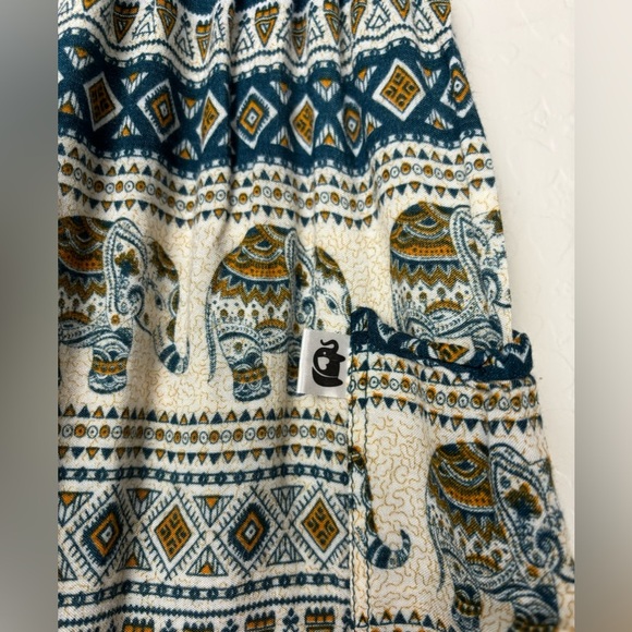 The Elephant Pants Harem Hippie Pockets High Waist Boho M Green 0657 - Picture 6 of 9